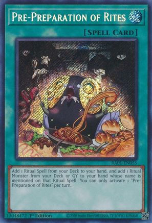 Pre-Preparation of Rites (Secret Rare) (RA01-EN055) - 25th Anniversary Rarity Collection 1st Edition