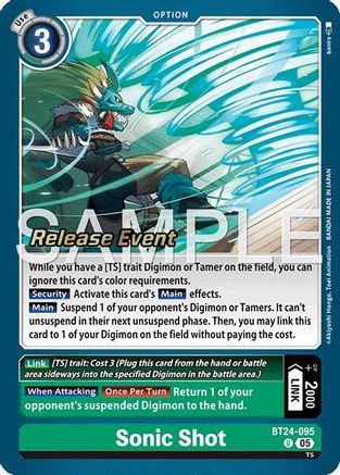 Sonic Shot (BT24-095) - Time Stranger Release Events Cards Foil